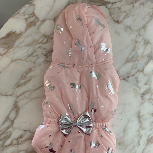 Pink/Silver Unicorn Dog Coat - NWT - Picture 3 of 9
